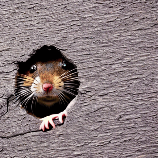 Mouse looking through Hole